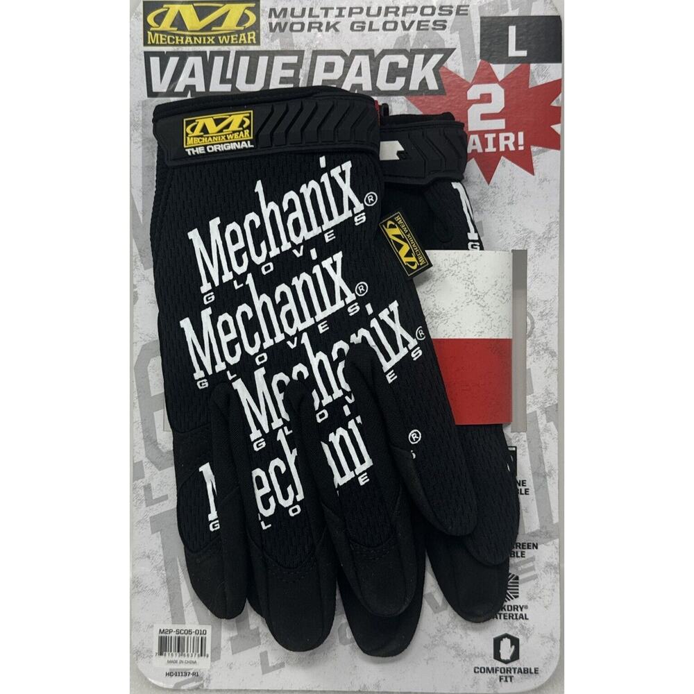 Mechanix Wear, 2 Pk - Multi-Purpose Work Glove | Touchscreen - L